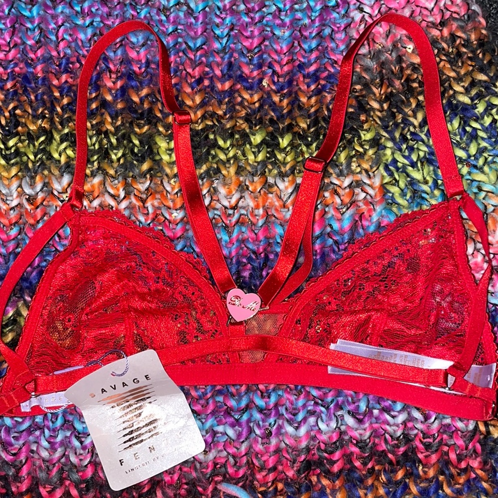 Savage X Fenty Red Candy Do Me Heart Bralette